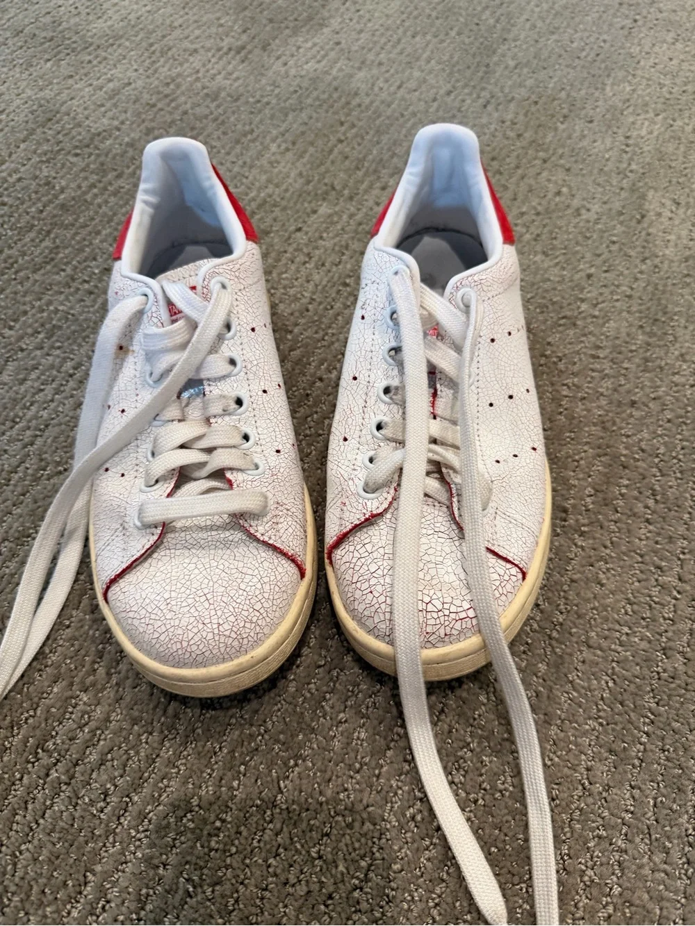 Adidas Stan Smith Sneakers in White and Red